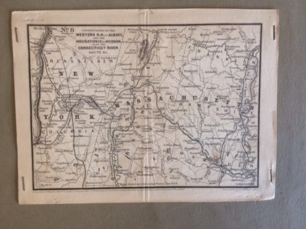 1847 Railroad Map New York and Massachusetts