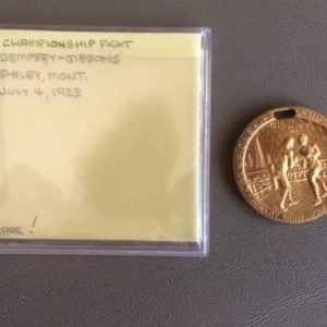 1923 Token Boxing Championship Fight Dempsey and Gibbons