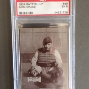 1934 Batter Up Baseball Card Earl Grace