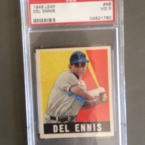 1948 Leaf Baseball Card Del Ennis VG 3