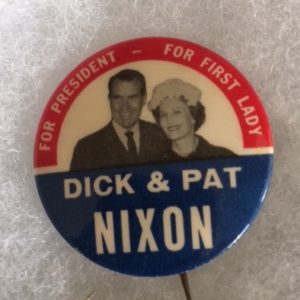 1960 Dick and Pat Nixon pinback