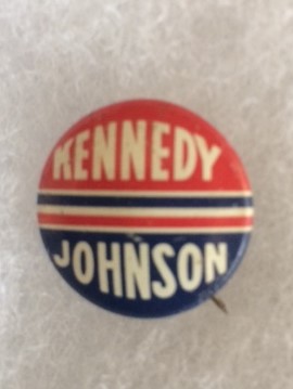 1960 Kennedy Johnson RWB Pinback