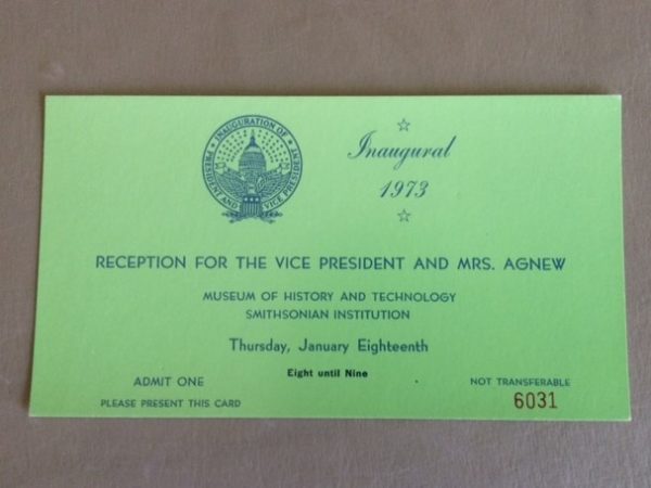 1973 Inauguration Reception for Mr & Mrs Agnew Green