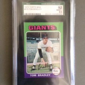 1975 Topps Mini Baseball Card 179 Tom Bradley