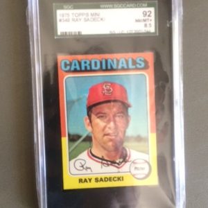 1975 Topps Mini Baseball Card 349 Ray Sadecki