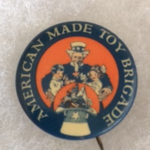 American Toy Brigade Uncle Sam Pinback circa 1920