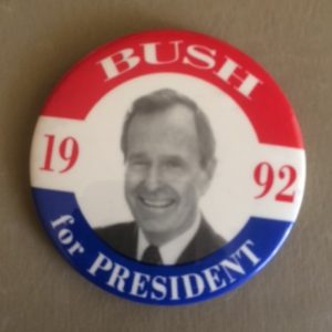 Bush for President 92 pinback 3 inch