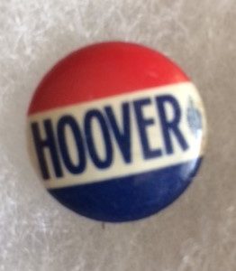 Hoover for President 1932 name pinback