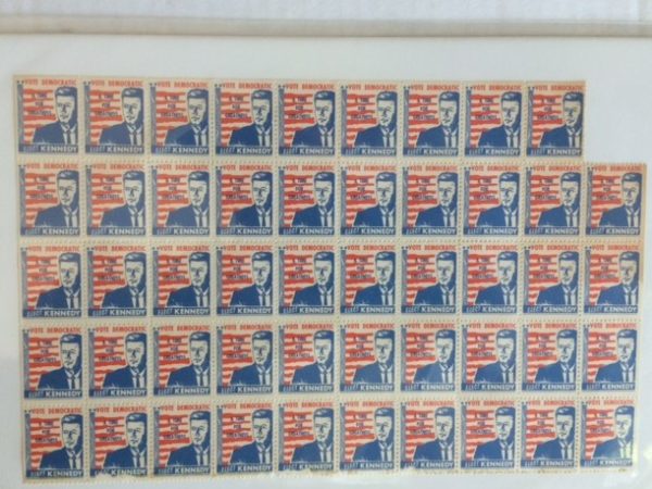 John F Kennedy 1960 Campaign Stamps sheet