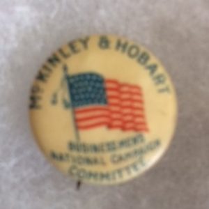 McKinley Hobart Businessmens National Campaign Committee Pinback