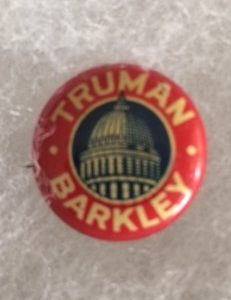 Truman Barkley 1948 Presidential Campaign Pinback