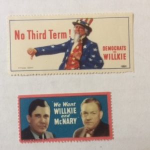 Two rare Willkie Campaign Stamps