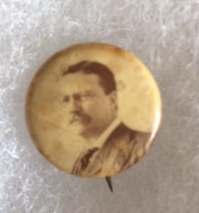 Teddy Roosevelt real photo campaign pinback