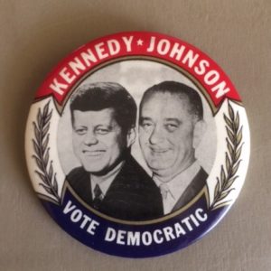 1960 Vote Democratic Kennedy Johnson Large Pinback