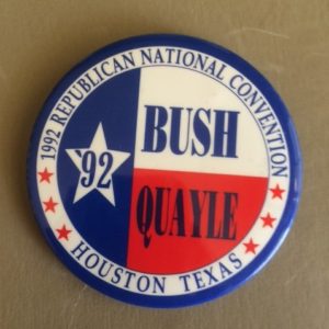 1992 Republican National Convention Bush Quayle pinback