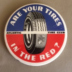 Atlantic Tire Club Advertising Pinback old