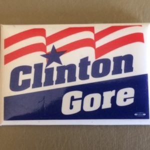 Clinton Gore Rectangular pinback