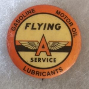 Flying A Service Gas Pinback Old