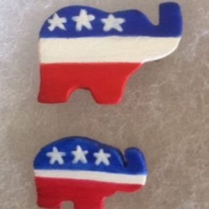 Handmade Republican Elephant Campaign Jewelry Pin