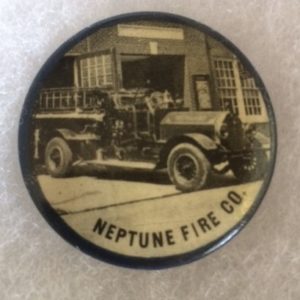 Neptune Fire Company PA Truck Pinback 1940s