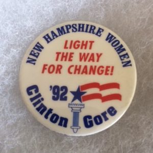 New Hampshire Women Clinton Gore 92 pinback