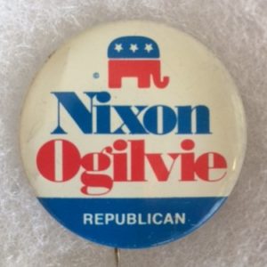 Nixon Ogilvie Gov of Illinois Pinback 1972