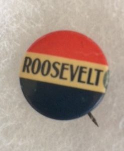 Small RWB Roosevelt FDR pinback