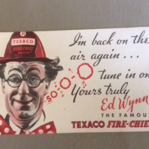 Texaco Fire Chief Ed Wynn 1933 postcard