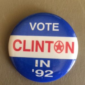 Vote Clinton in 92 pinback 2.25 inch
