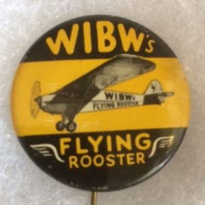 WIBW Flying Rooster Plane Pinback