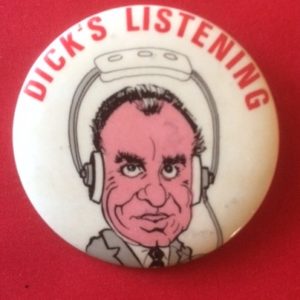 Dicks Listening Nixon pinback