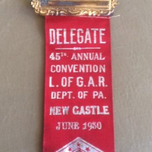 Ladies of GAR New Castle Penna 1930 Convention Ribbon