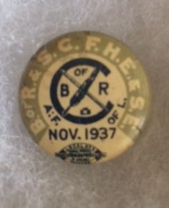 Railroad Union pinback Nov 1937