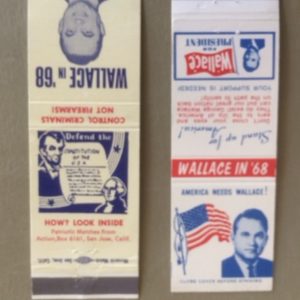 George Wallace in 1968 Matchbooks
