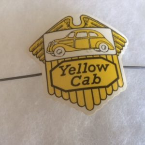 Yellow Cab Hat or Shirt Plastic Badge