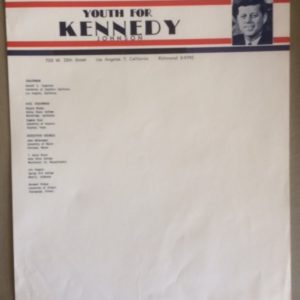 Youth for Kennedy stationary 1