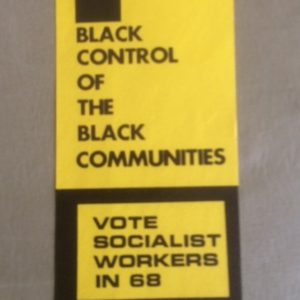 Black Control of Black Communities Socialist 1968 Sticker