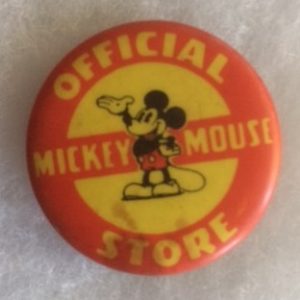 Mickey Mouse Store Pinback 1930s with minor foxing