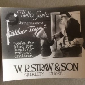 1920s Santa Advertising Photo Card Outdoor Toys