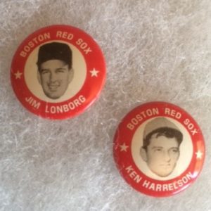 1969 Boston Red Sox Lonborg and Harrelson pinbacks