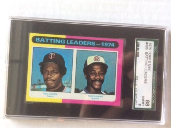 1975 Topps Mini Baseball Card 306 Batting Leaders
