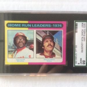1975 Topps Mini Baseball Card 307 Home Run Leaders