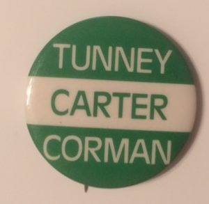 1976 Carter Tunney Corman California Pinback
