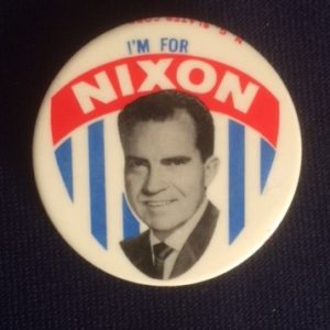 Im For Nixon on Shield Pinback NG Slater
