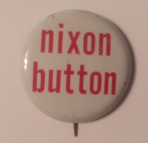 Official Nixon Button Red on White