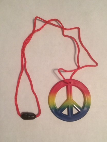Plastic Peace Symbol on String