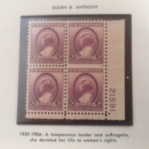 US Postage Block Susan B Anthony