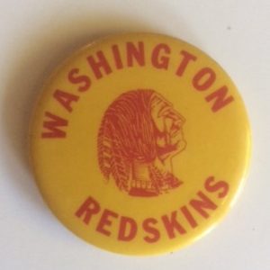 Washington Redskins Red and yellow pinback