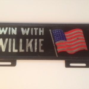 Win with Willkie with US Flag license plate attachment