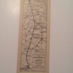 1920s California AAA Map Bakersfield to Fresno
